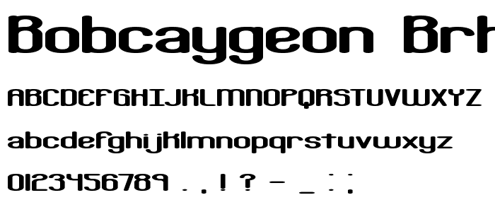 Bobcaygeon BRK font